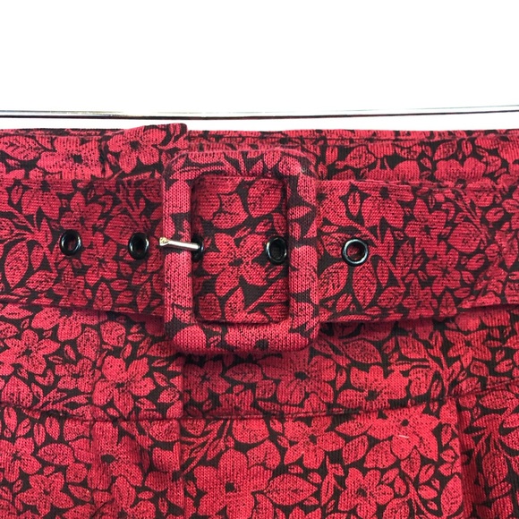 Bait sz m red floral loose shorts belted vintage - Picture 3 of 8
